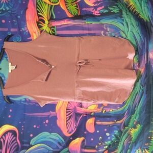 Sleeveless Pink Romper with Button Detail